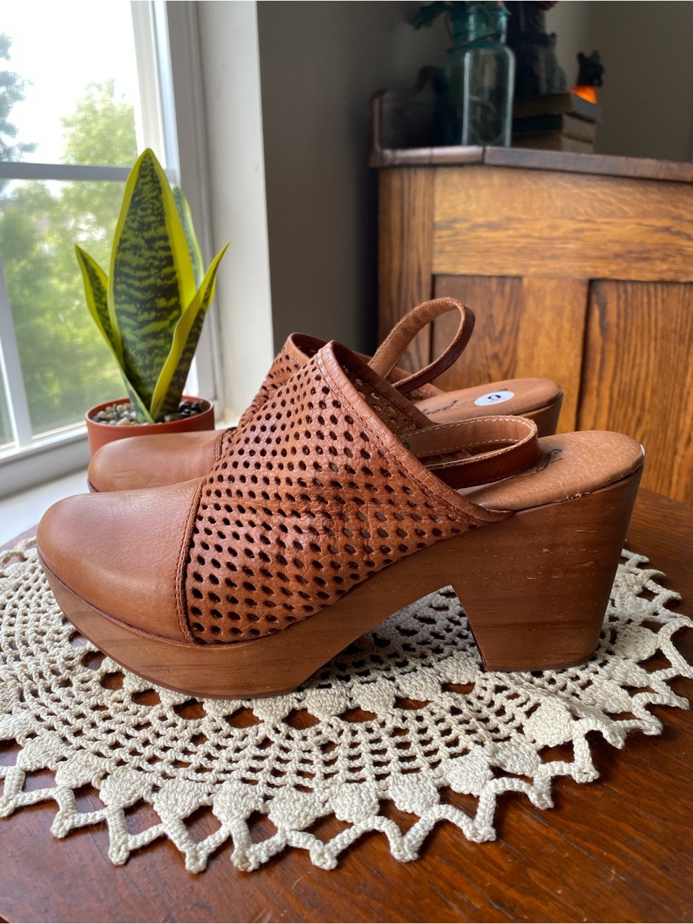 NEW Free People Logan Leather Slingback Clog Size 7